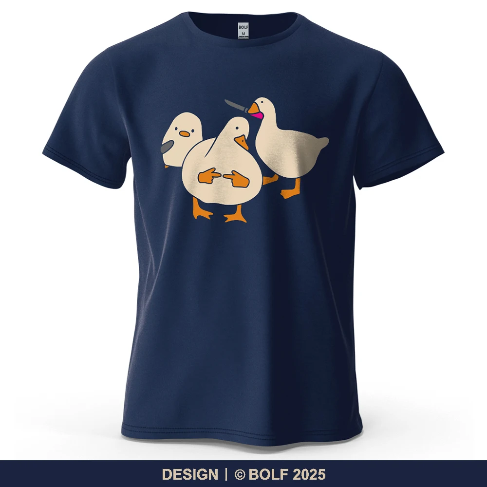 Duck Trio Niedliches bedrucktes Herren-T-Shirt aus 100 % Baumwolle, übergroße, lebendige Grafik-T-Shirts für Damen, Tops, T-Shirts, lässige Streetwear