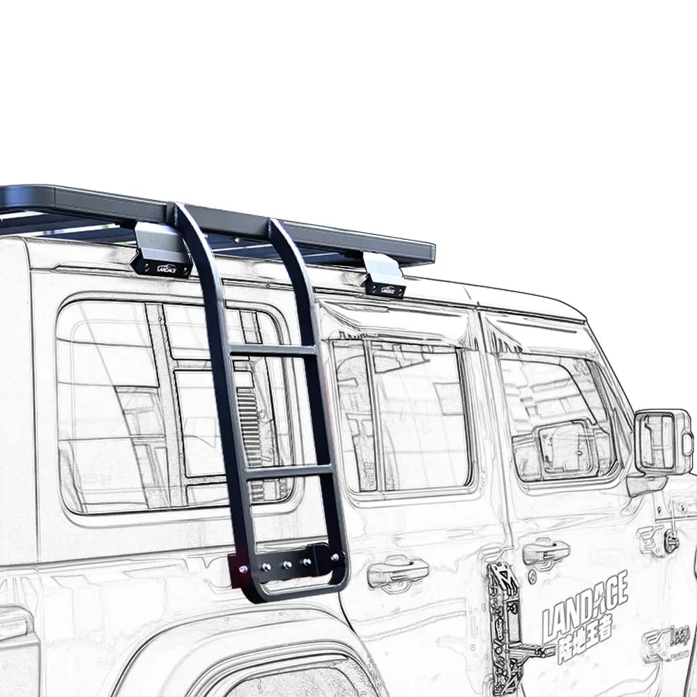 Top sale pickup truck tailgate ladders car roof ladder for Wrangler 2018-2023 JL JK from Jeep supplier