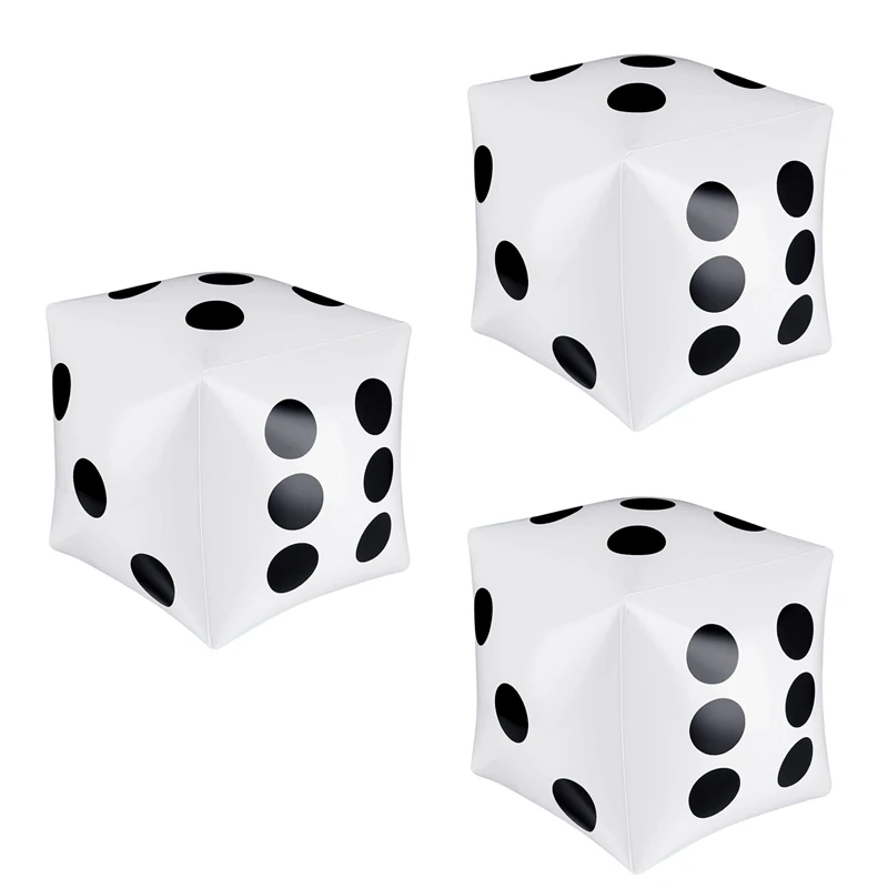 

3 Pack Jumbo Inflatable Dice Game Pool Inflatable Dice 12 Inch For Game Pool Toys