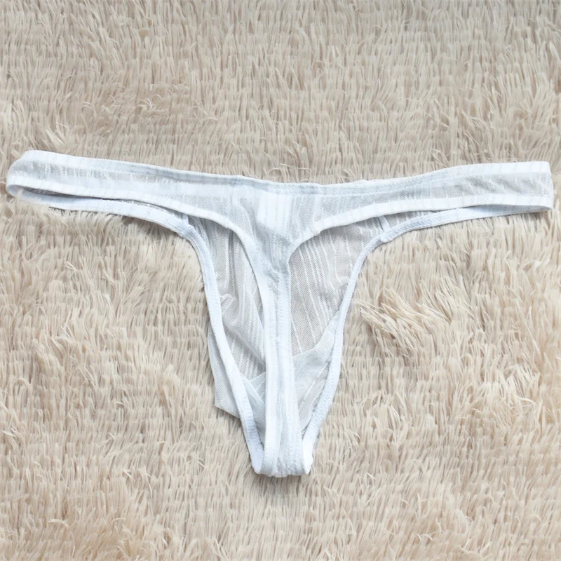 Men Underwear Transparent Sexy Thong G-String Male Low Waist Ultra-Thin Perspective Men's Sexy Underwear Thong T-Back Jockstrap