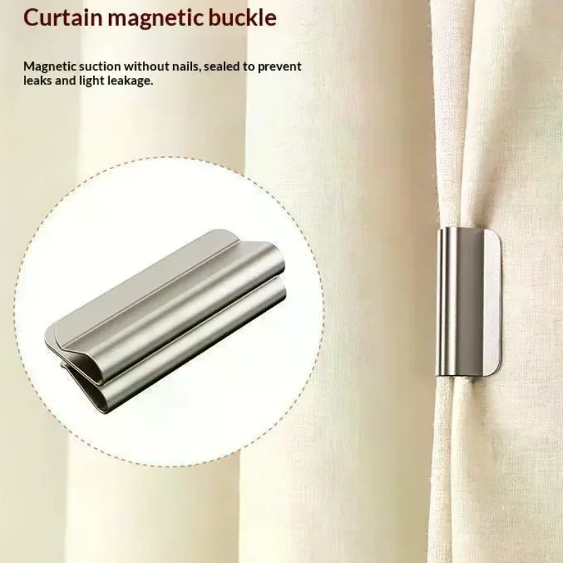 Magnetic Curtain Clips Easy Use Drill Free Curtain Fasteners for Bedroom Living Room Home Decor Strong Magnetic Tiebacks