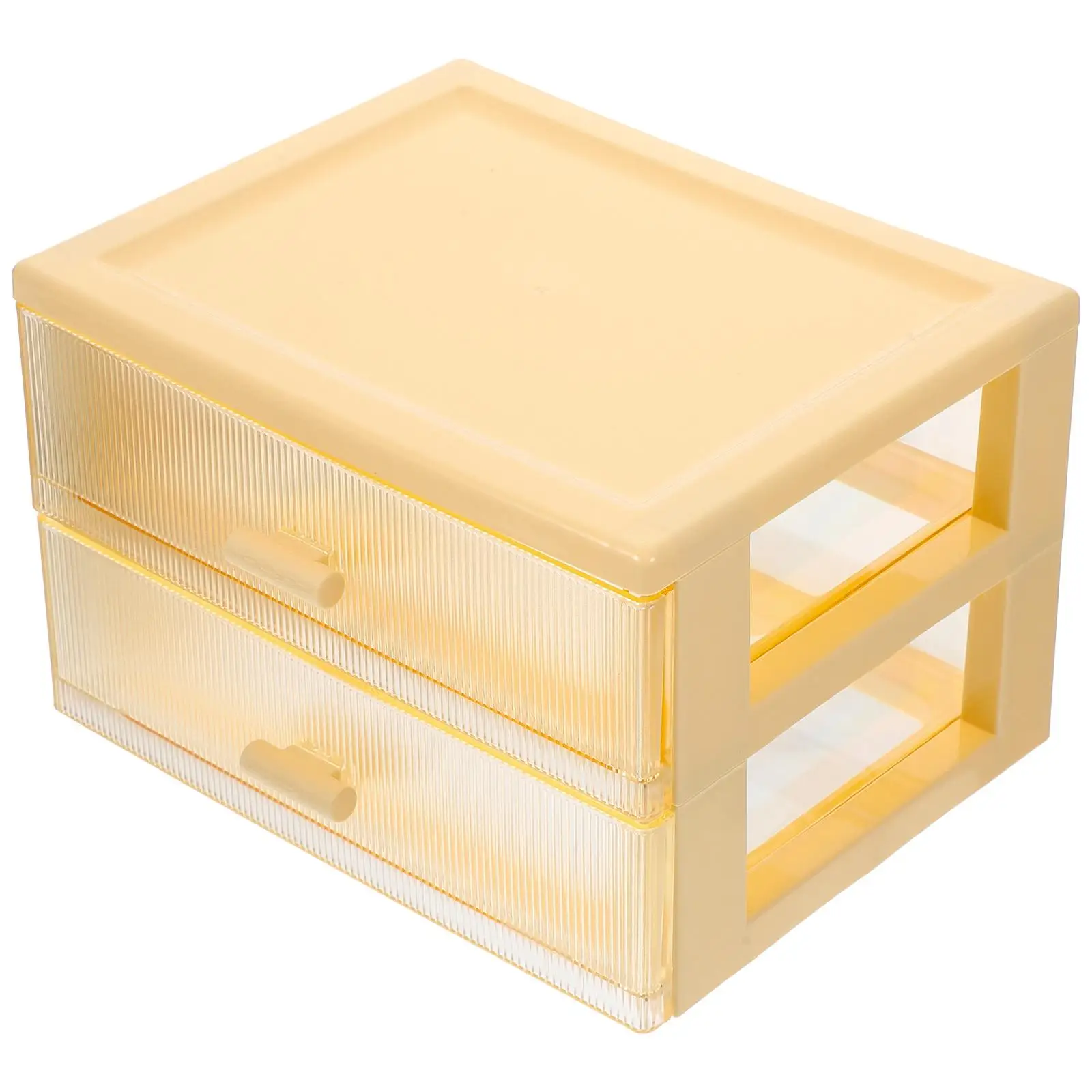 

Yellow 2 Layers Desk Organizer Storage Boxes Drawers Plastic Modern Office School Supplies Stationery