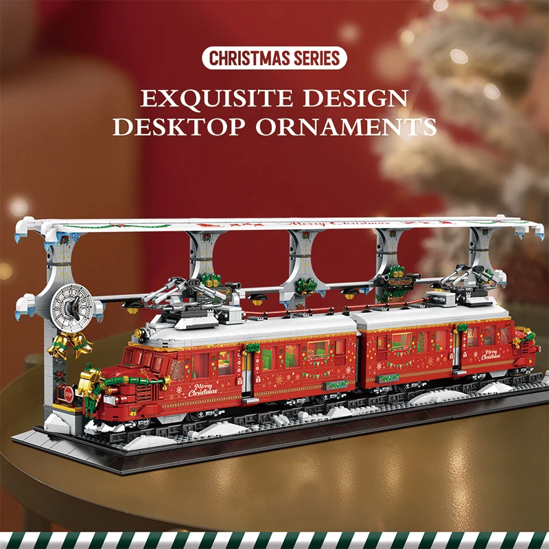 Realistic Highly Detailed Train Building Block Model  Perfect for Christmas, Birthdays & Home Decor/Collectible Display