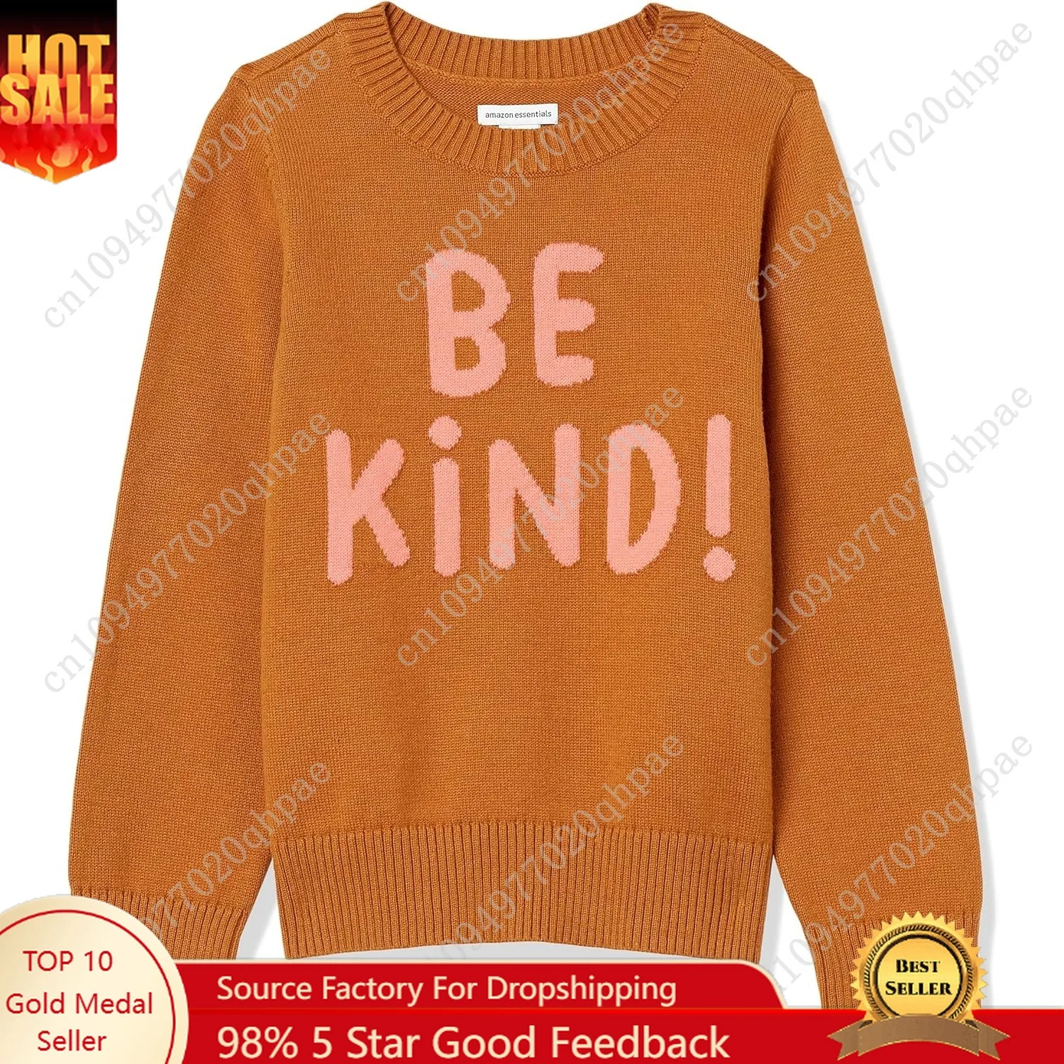 Пуловер с круглым вырезом для девочек