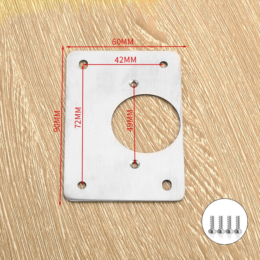 Cabinet Hinge Repair Plate Kit for Home Kitchen Cabinets and Furniture with Holes Stainless Steel Door Hinge Mounting Plate