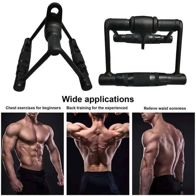 Gym V-Shaped Rotating Bar LAT Pull Down Bar Pulley Cable Rowing Machine Accessories Fitness Weight Lifting Workout Handle