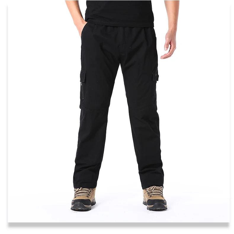 Plus Größe männer Cargo Hosen Casual Lose Multi Tasche Hohe Qualität Baumwolle Hosen Lange Hosen Herren Jogger Hosen 5XL 6XL – Detail 3