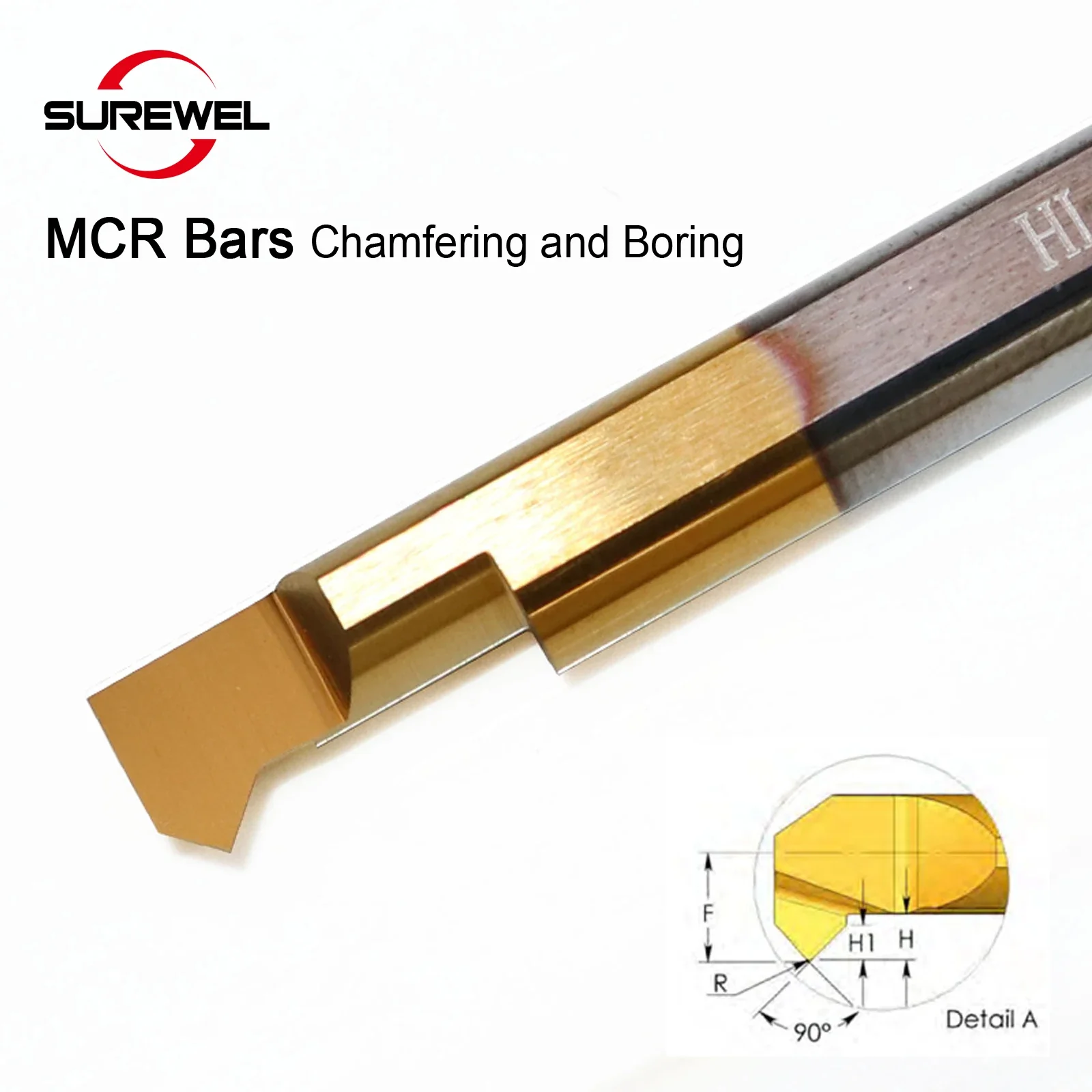

SUREWEL MCR Bars Chamfering and boring Grooving Threading Carbide Mini Internal Lathe Turing Tool Internal Milling Cutter