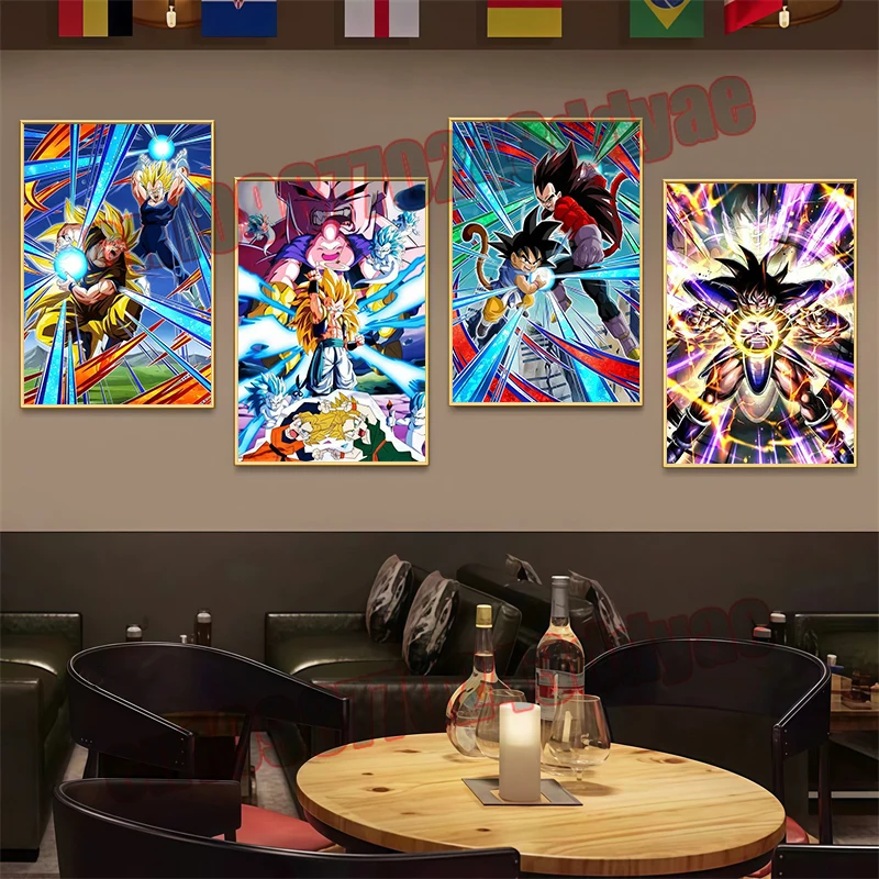 

Classic Cartoon Cartoon Canvas Painting Dragon Ball Goku Vegeta Poster Printing Mural Boy Room Wall Art Decoration Children Gift