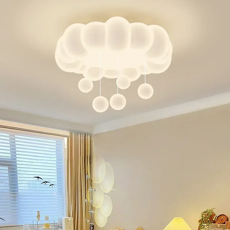 Imagem -04 - Quente Romântico Led Luzes de Teto Quarto das Crianças Branco Nuvem Bolha Luz Simples e Moderno Menino Menina Quarto do Bebê Lâmpadas Teto