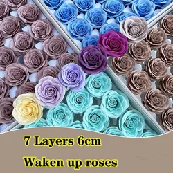 7Layers 6cm Soap rose flower head Bake brown 2024 new style DIY gift f Mother's day Birthday Valentine wedding baby shower favor