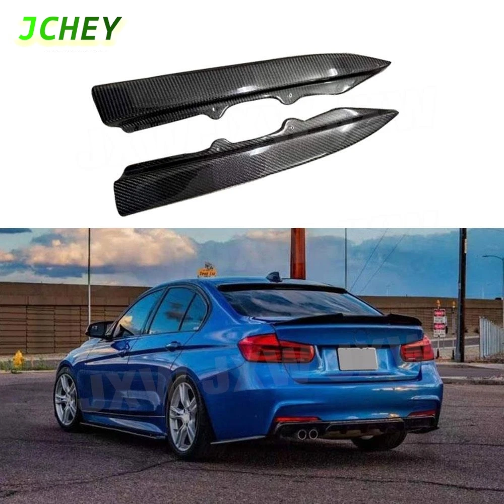 

JCHEY Carbon Fiber Rear Bumper Lip Splitters Aprons For BMW 3 Series F30 M Tech Sport 2012-2017 Rear Chin Aprons Protector FRP