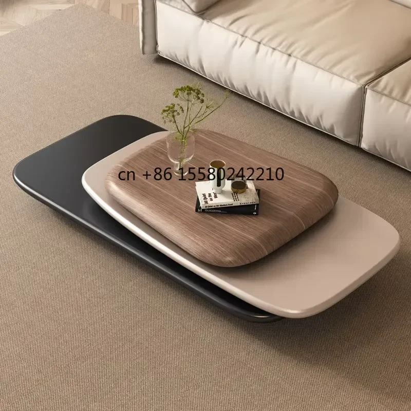 for Italian Designer Creative Rotating Coffee Table Floating Large High-end Wood Table for Household Living Room