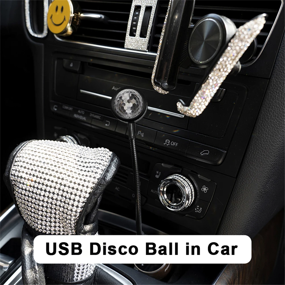 USB Stage Light Disco DJ Light RGB LED Projector Sound Activated Magic Ball Car Ceiling Light Atmosphere Lamp Home Party Light