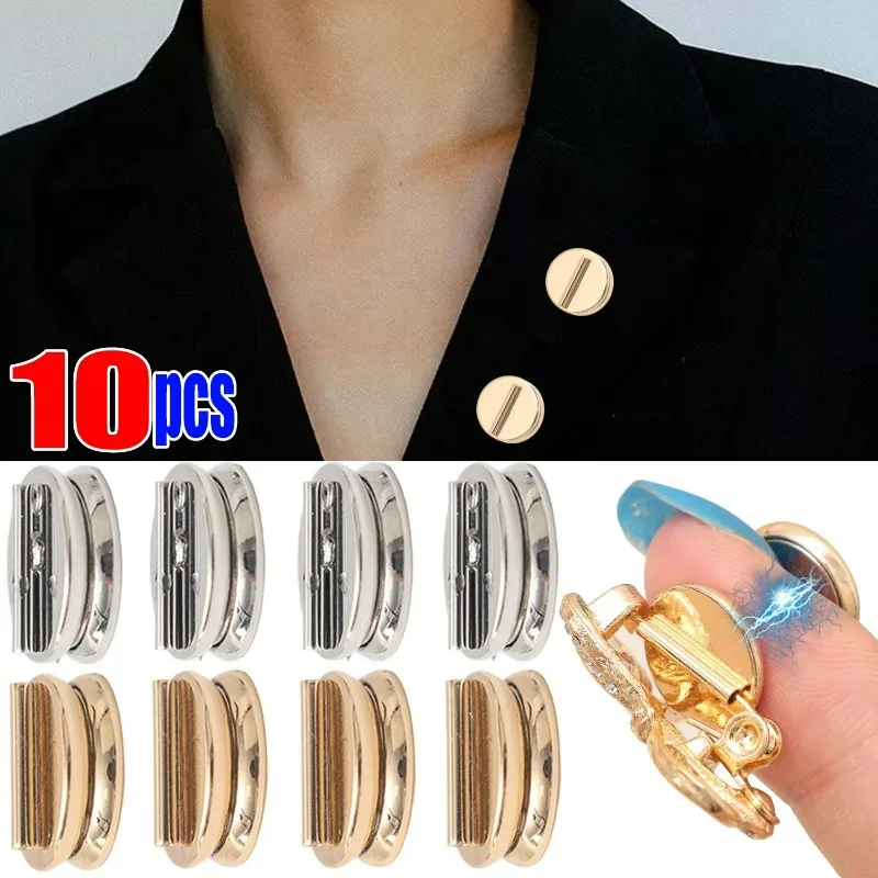 

1-10 шт. магнитная брошь-конвертер без инструмента для установки отверстий, бесплатная медная застежка для одежды, пряжка для одежды без вреда для женщин