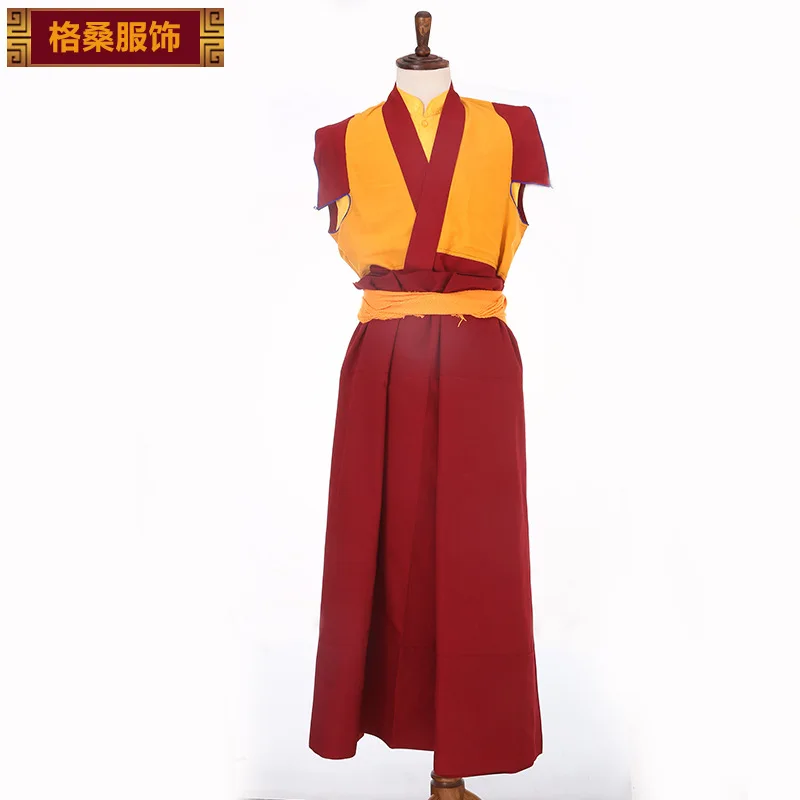 Lama Clothing Monk Costume Lay Buddhist Clothes Domestic Cloth Flat Skirt with Single East Dress Belt Tibetan Suit