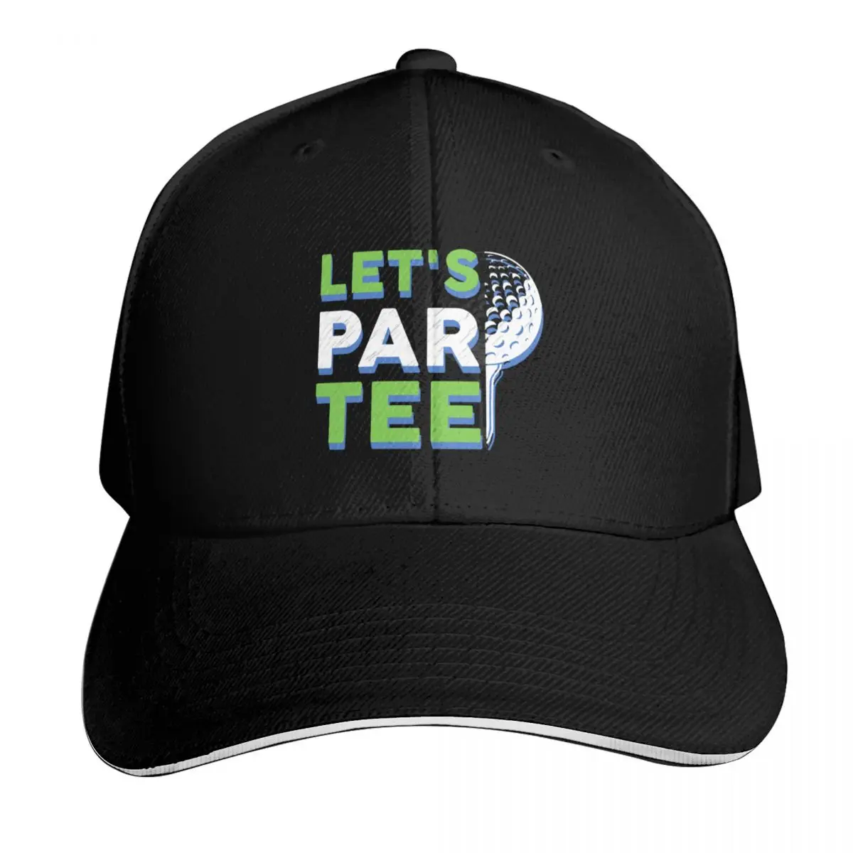 Golf par tee design Baseball Cap Six Panel Structured Crown Sun Protection UPF 50+ Breathable Mesh Back