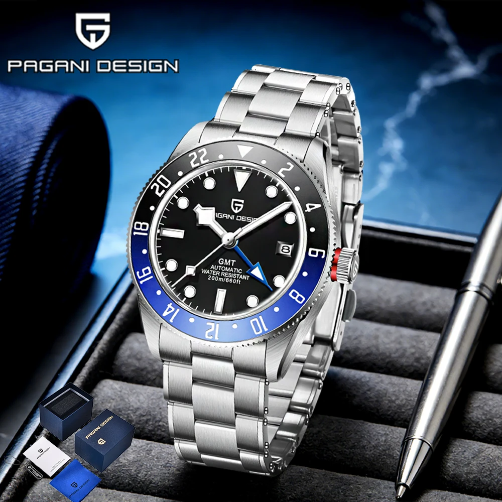 2026 Pagani design BB40 watches fashion men's GMT mechanical watch men's automatic watch gift box Sapphire calendar clock reloj