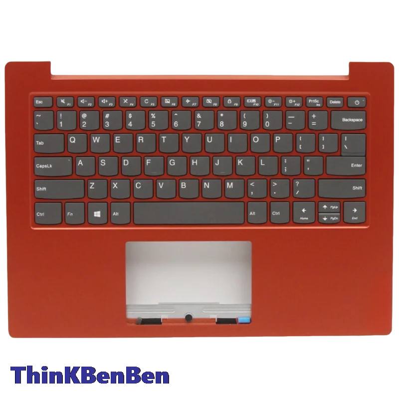 US English Flame Orange Keyboard Upper Case Palmrest Shell Cover For Lenovo Ideapad 1 14 14ADA05 5CB0Z56874