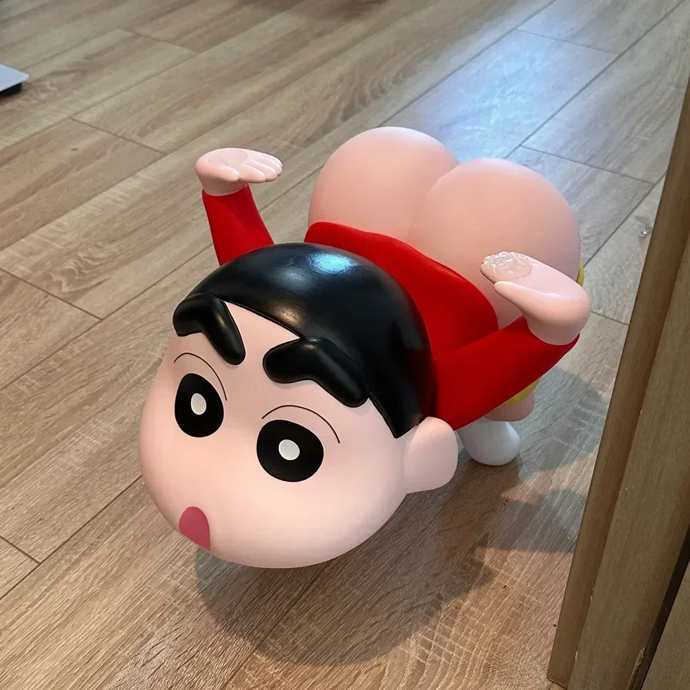 Kawaii 24cm Crayon Shin-chan Tray Figures Show Your Butt Living Room Large Toy Vinyl Trendy Ornaments Car Desktop Decoration Gif