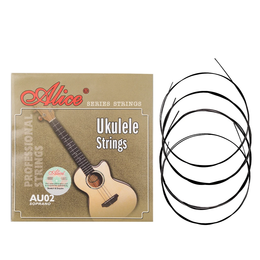 

1 Pack Professional Alice Ukulele String Black Nylon Series Uke 4 Strings Guitar Strings AU02 For Ukulele Parts Replacement SET