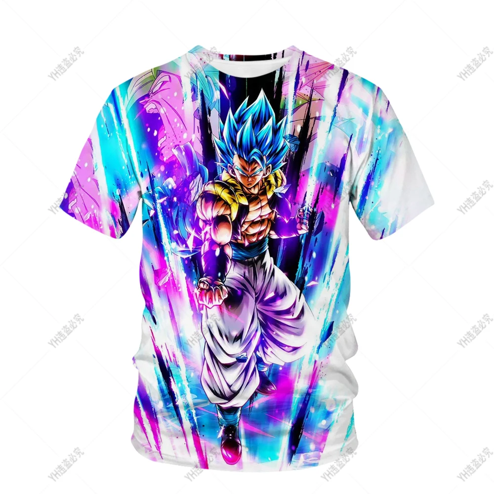 

2023 New Men's Summer Dragon Ball Z Animation Top Fashion Cartoon Cartoon Cool Boys T-shirt Cartoon Goku 3D T-shirt Boys' Street
