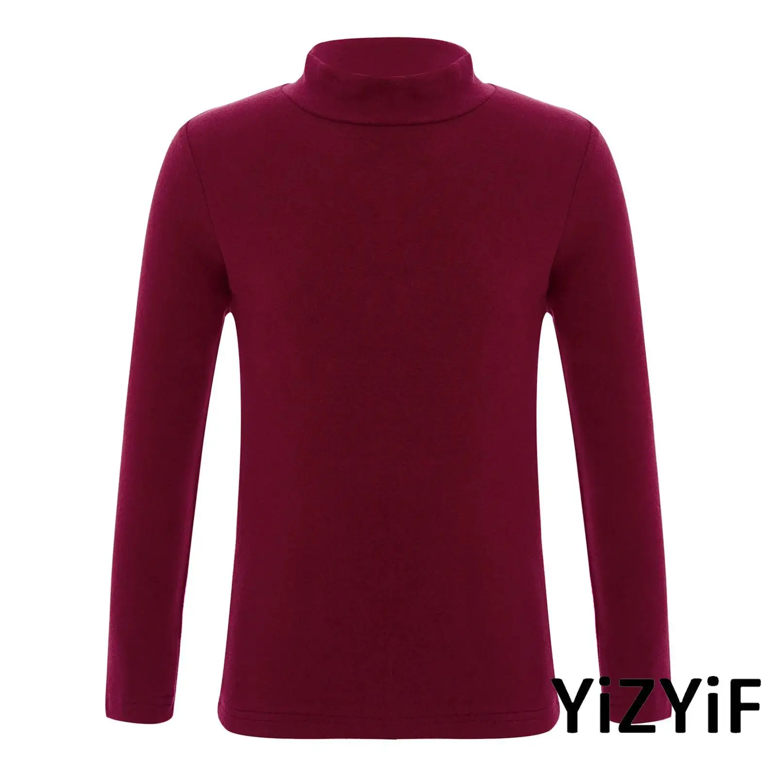

Kids Girls Boys Thermal Tops Bottoming Shirt Underwear Mock Neck Long Sleeve Solid Color Pullover Top Fashion Modern Dance Top