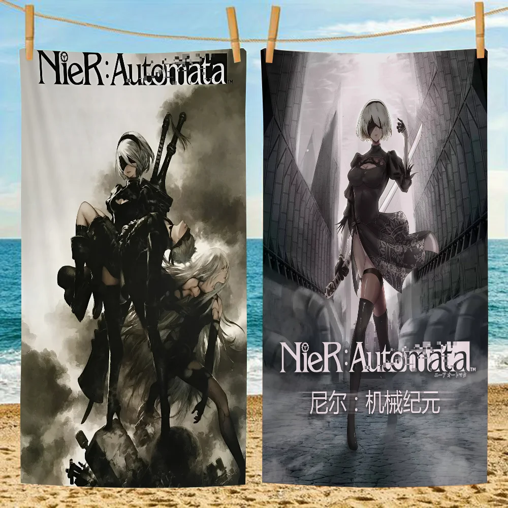 

N-NieR A-automata Beach Towel For Kids Personalized Bath Towel Pool Towel Vacation Gift Picnic Towel Party Gift