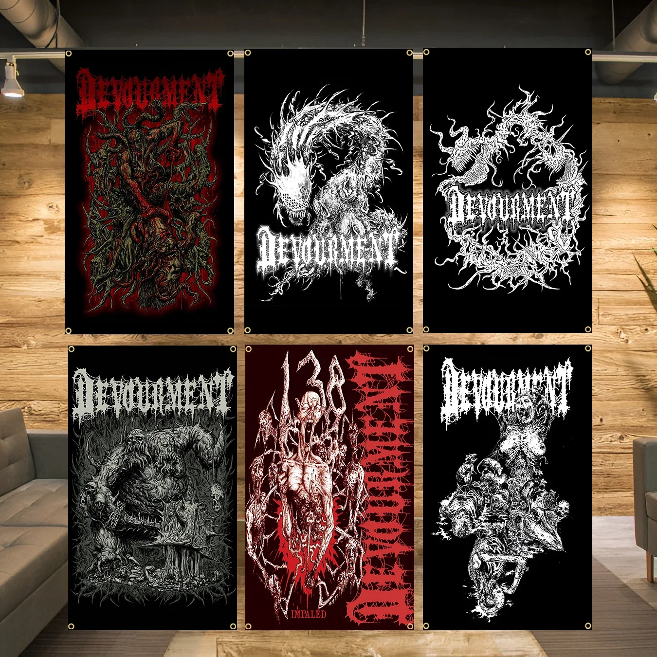 90x150cm 3X5FT Devourments Band Flag Brutal Death Metal Band Polyester Printed Banner For Decor