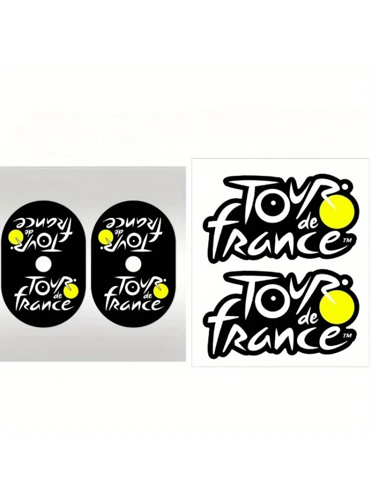 AliExpress Durable Vinyl Road World Championships Stickers - 4pcs/Sheet Decor + Valve Decals, Multi-Vehicle Use