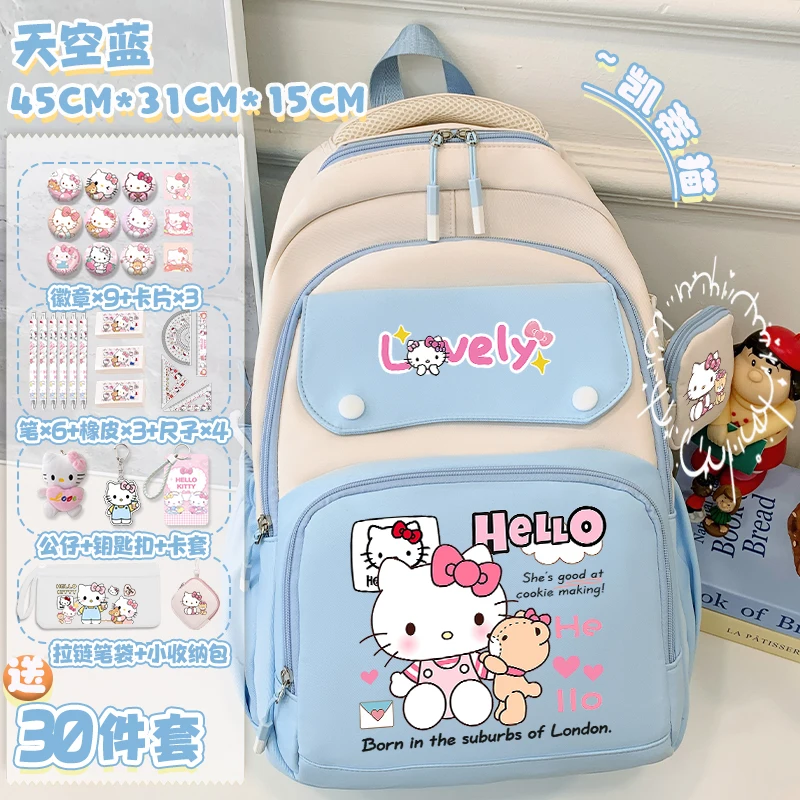 Hello Kitty Backpack 2025 Sanrio Backpack Cute Cartoon Girl Backpack New Teen School Backpack Large Capacity Backpack