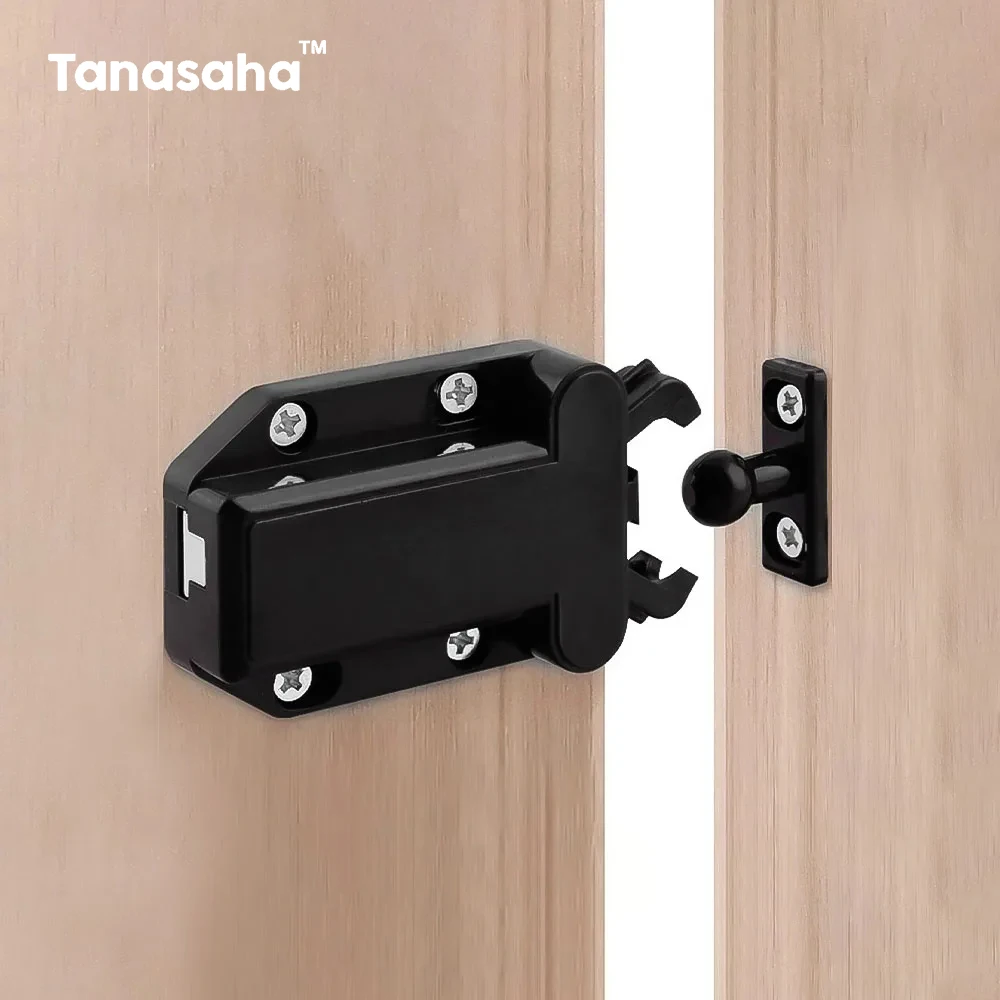 2 Pcs Black Handle-free Cabinet Catches White Push To Open Hidden Door Closers for Drawer Cupboard Furniture Door Hardware