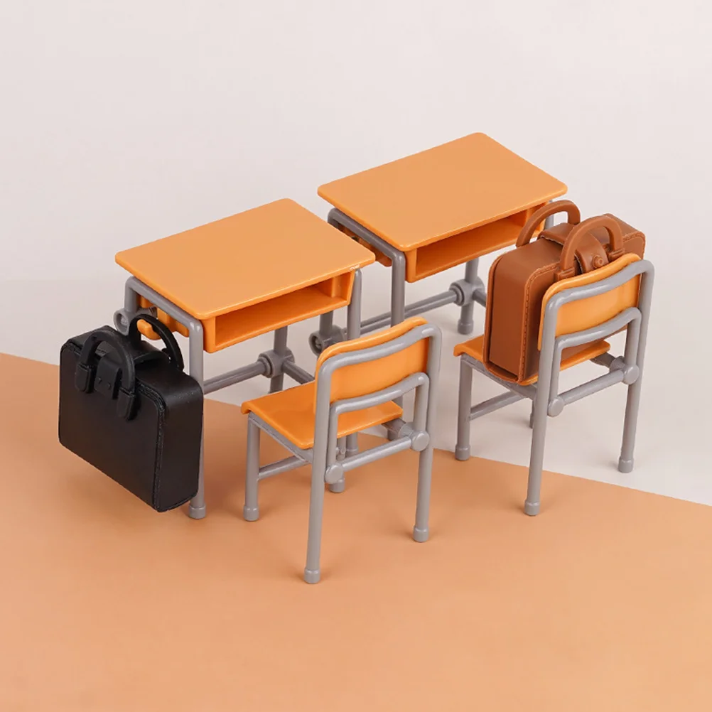 Maison de poupée Miniature, chaise de bureau d'école, modèle de sac à dos, fabriqué à la main, Design réaliste exquis, Miniature polyvalente pour poupées