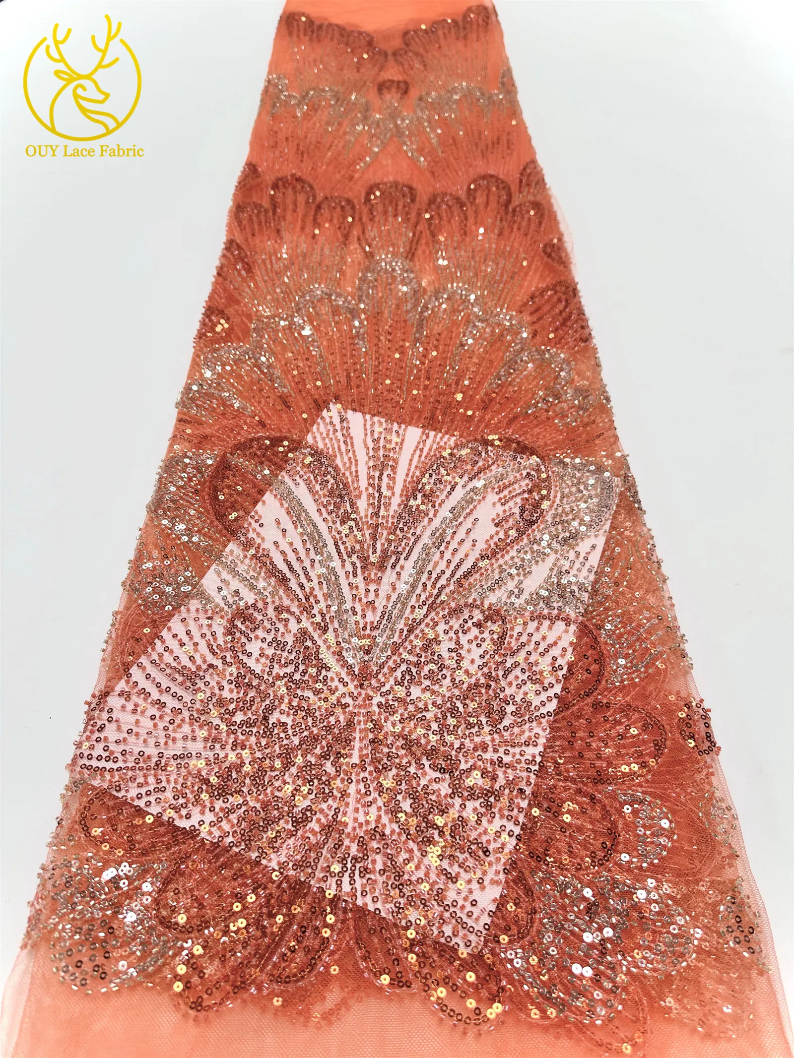 تصميم جديد قماش دانتيل مطرز أفريقي 2025 جودة عالية النيجيري مواد الزفاف الفاخرة الفرنسية الترتر فستان النسيج 5 ياردات