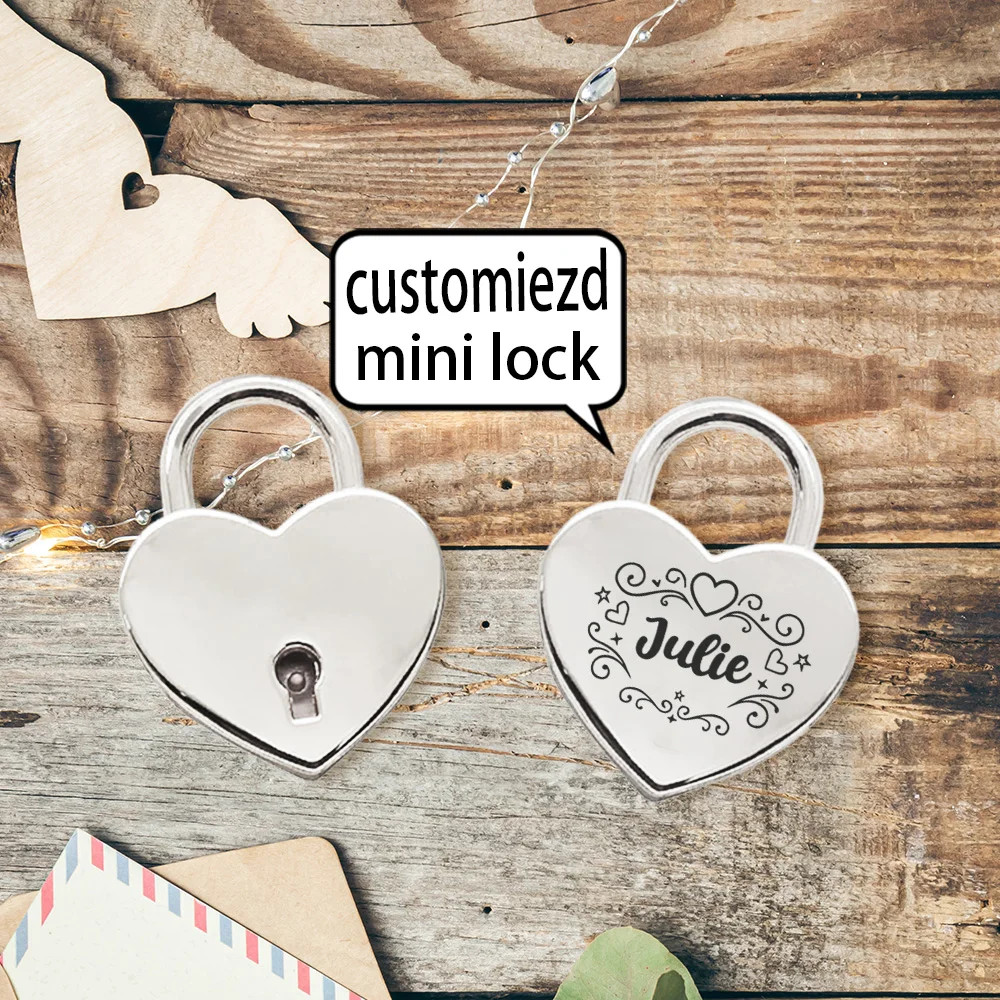 A Customized Love Lock Splicing Heart Anti rust, anti-corrosion, long-lasting love couple souvenir double heart padlock