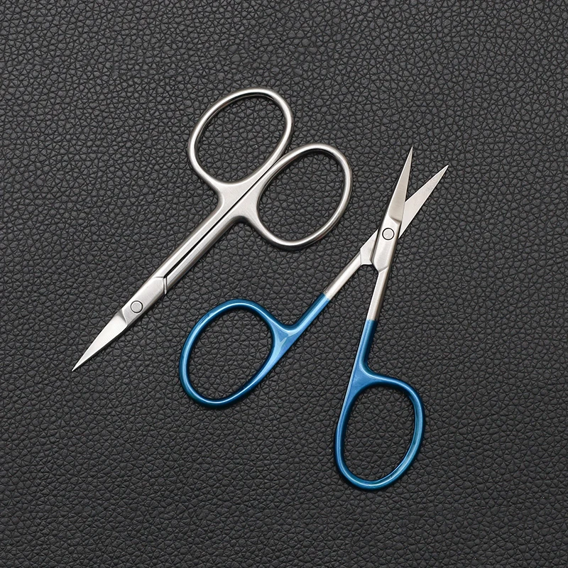 Pálpebra dobro Scissors, punho do ouro, punho preto, punho azul, dobre reto, remoção do cabo, 9cm