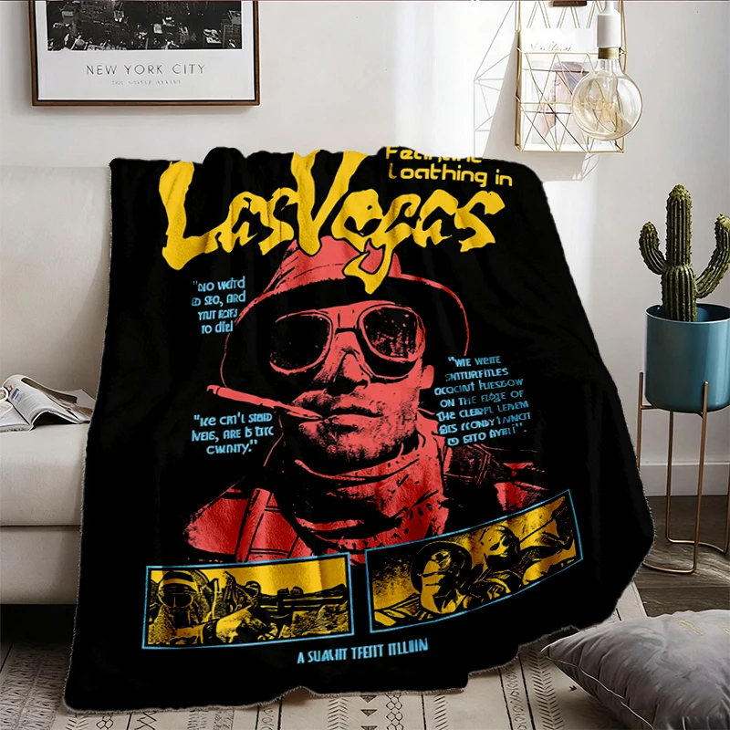 Fear and Loathing in Las Vegas Flannel Blanket, Vintage 90s Movie Graphic Flannel Throw