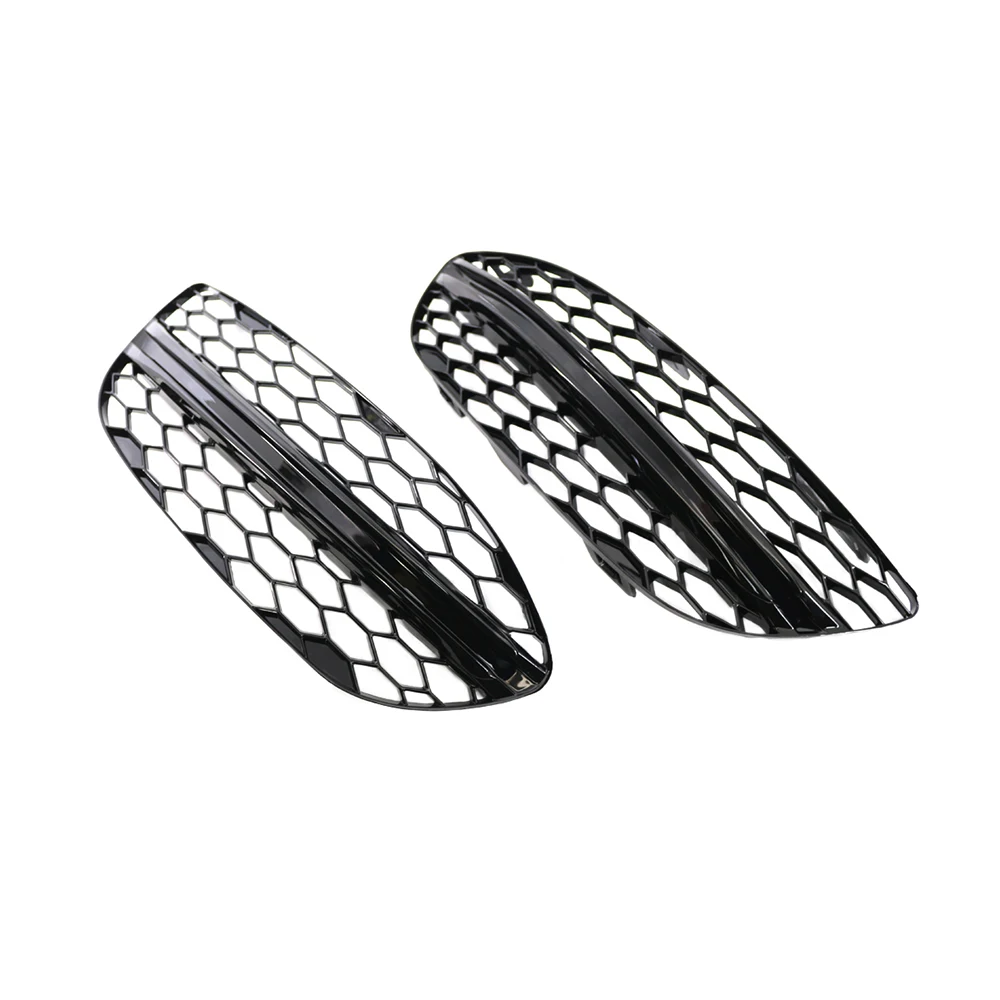 2pcs Left Right Car Front Bumper Fog Light Air Vent Grille Cover Trim Mesh Honeycomb Hex for Mercedes-Benz W205 2015-2018