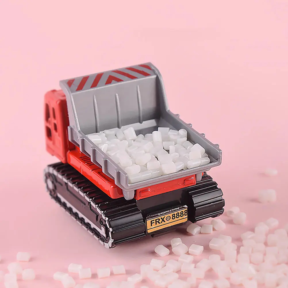 4pcs Engineering Car Set Pull Back Vehicle For Kids Durable Simulation Construction Small Size Easy Hold Plastic Alloy No Smell