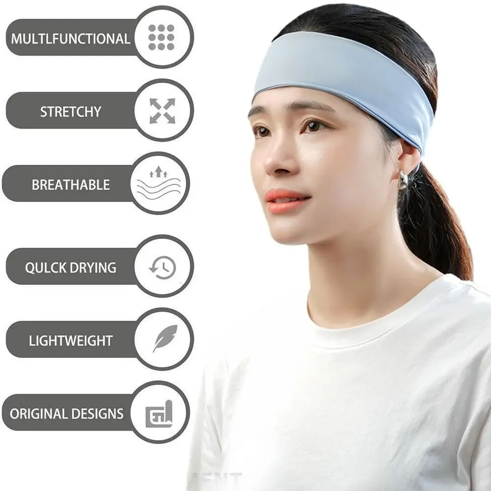 Fashion Nylon Sports Sweatband Headband Sweat Absorbing Non Slip Hair Bands Women Headbands Yoga