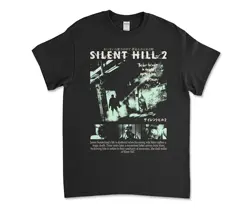 Черная игровая футболка Silent Hill 2 Videogame в стиле ретро