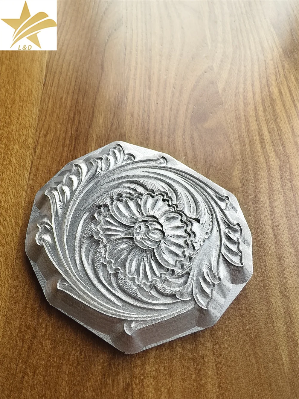 

3D Border Flower Leather Carving Stamper Tool, Leather Cold Embossing Pressing Stamp Mold,Leather DIY Hand Made Material