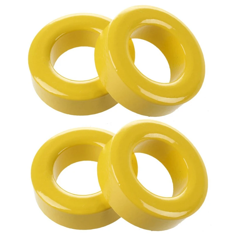 4 Pcs 33Mm X 19Mm X 11Mm Yellow White Iron Core Ferrite Rings Toroid