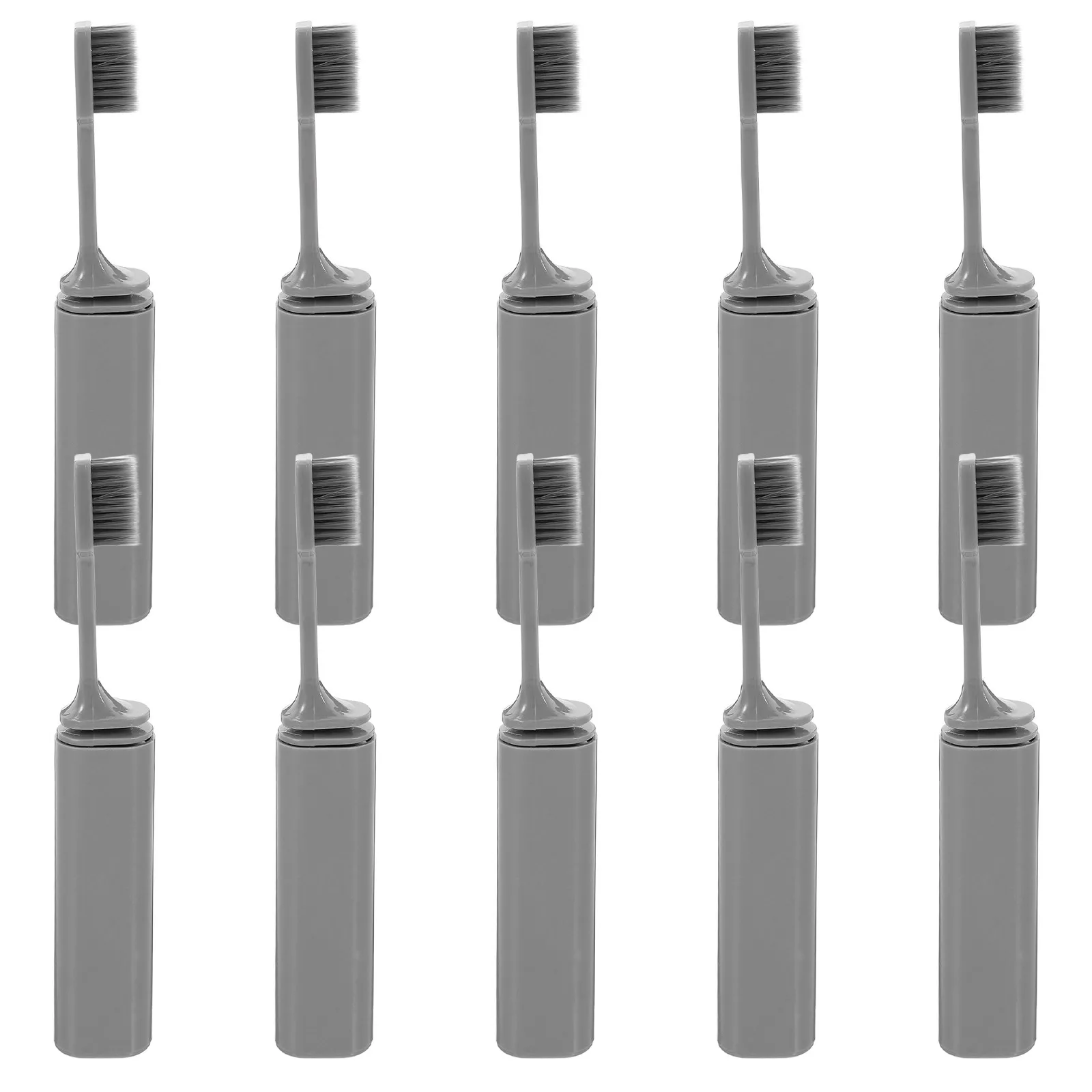 10Pcs Folding Travel Toothbrush Portable Compact Soft Bristle Dustproof Design for Business Trip Camping Vacation on-The-Go Use