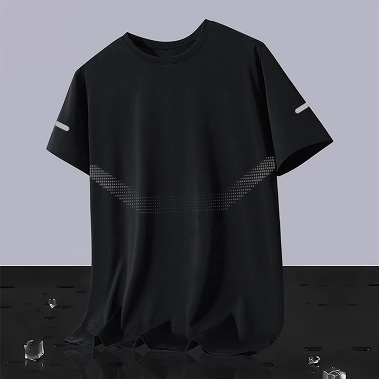 Neue Ice Silk Laufshirts für Herren, lockeres Kurzarm-Oberteil, Basketball-Gym-Sportbekleidung für Männer, Fitness-Workout, atmungsaktives Mesh-T-Shirt – Detail 14