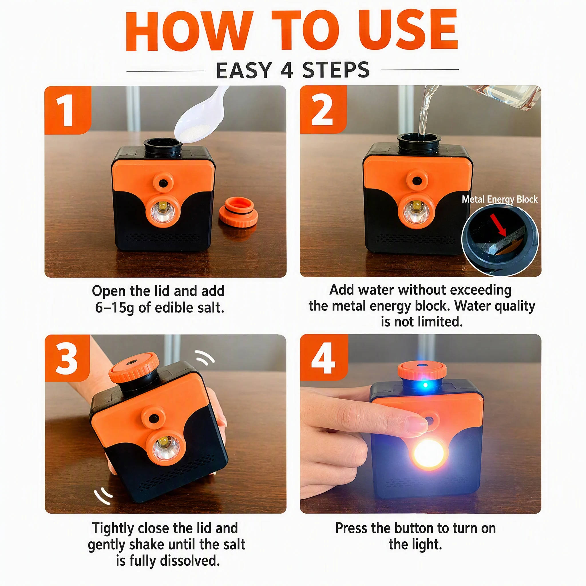 배터리 불필요, 소금물로 작동하는 비상용 손전등, 25 - Power Outage Light 리뷰 및 가격