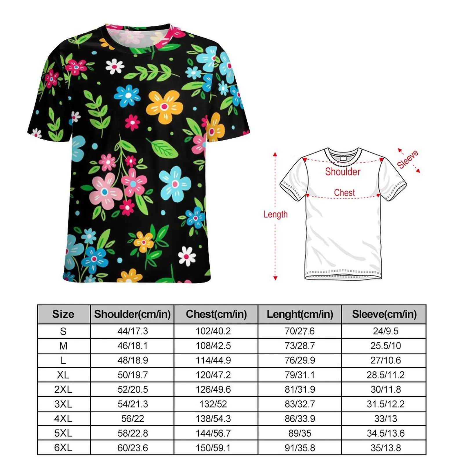 Colorful Ditsy Floral T Shirts Cute Flower Print Street Style T Shirt Short Sleeve Women Harajuku Tshirt Beach Design Clothing