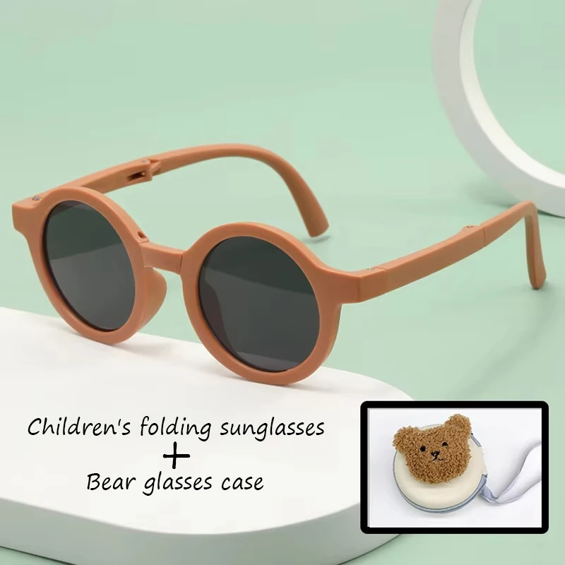 2025 UV375 Beständiges konkaves Design, Kindersonnenbrille, Sonnenschirme, matte Sonnenbrille mit rundem Rahmen für Ausflüge