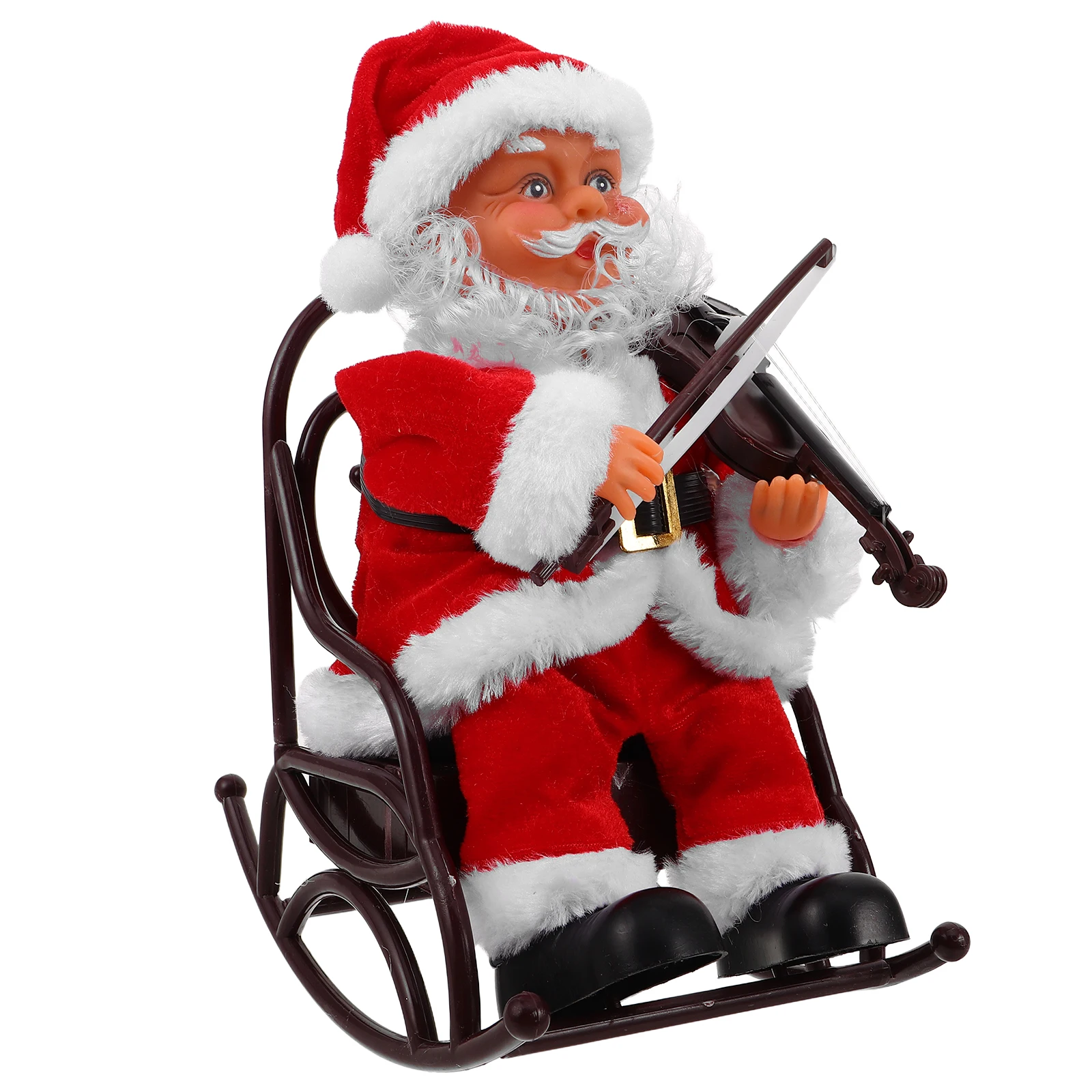 

Santa Claus Figurines Electric Musical Santa Claus Wheelchair Xmas Doll Ornament With Music Instrument For Holiday Decor