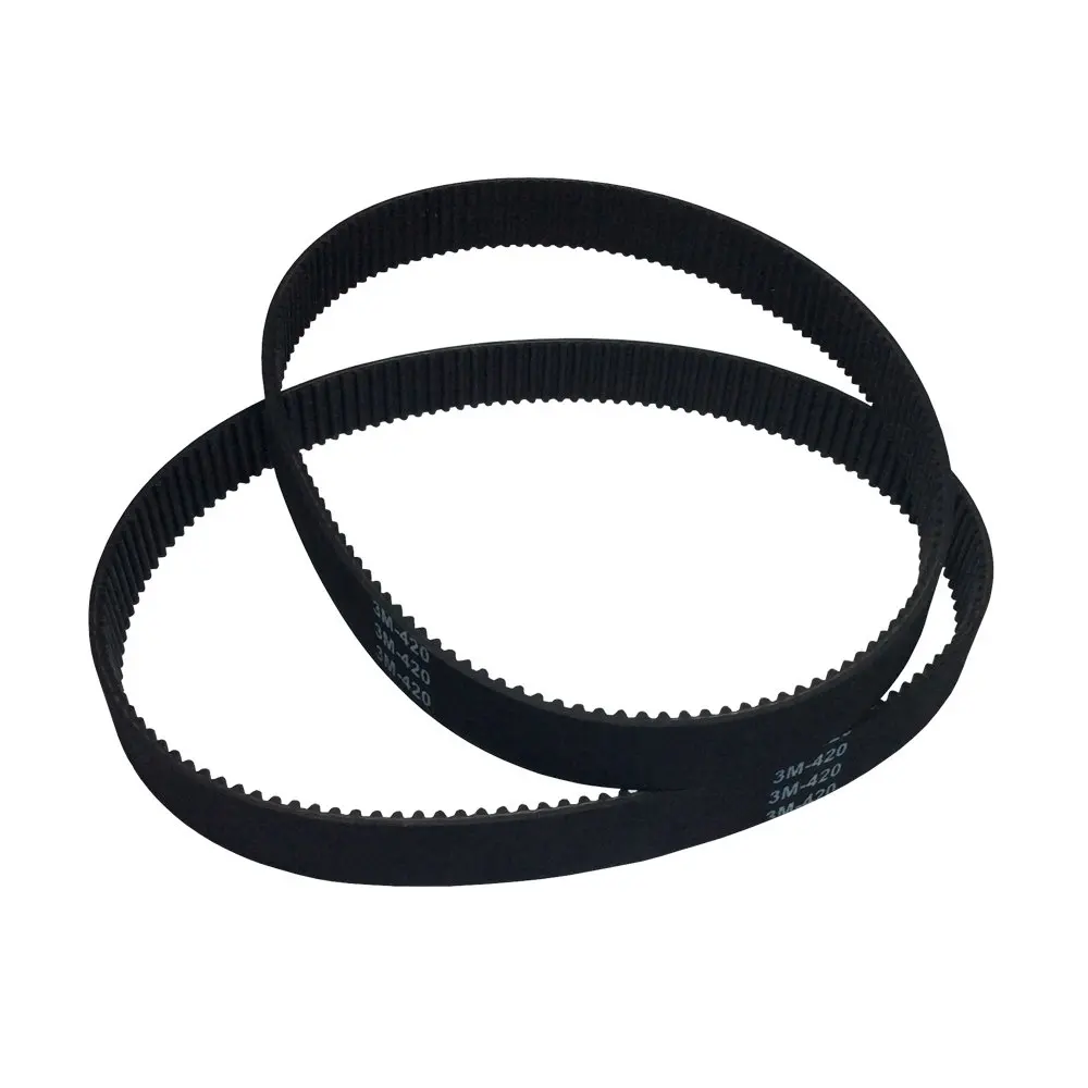 Pack of 2pcs HTD 3M Small Rubber Timing Belt 420mm Length 140 Teeth 15mm Width Closed-Loop Industrial Round Belts